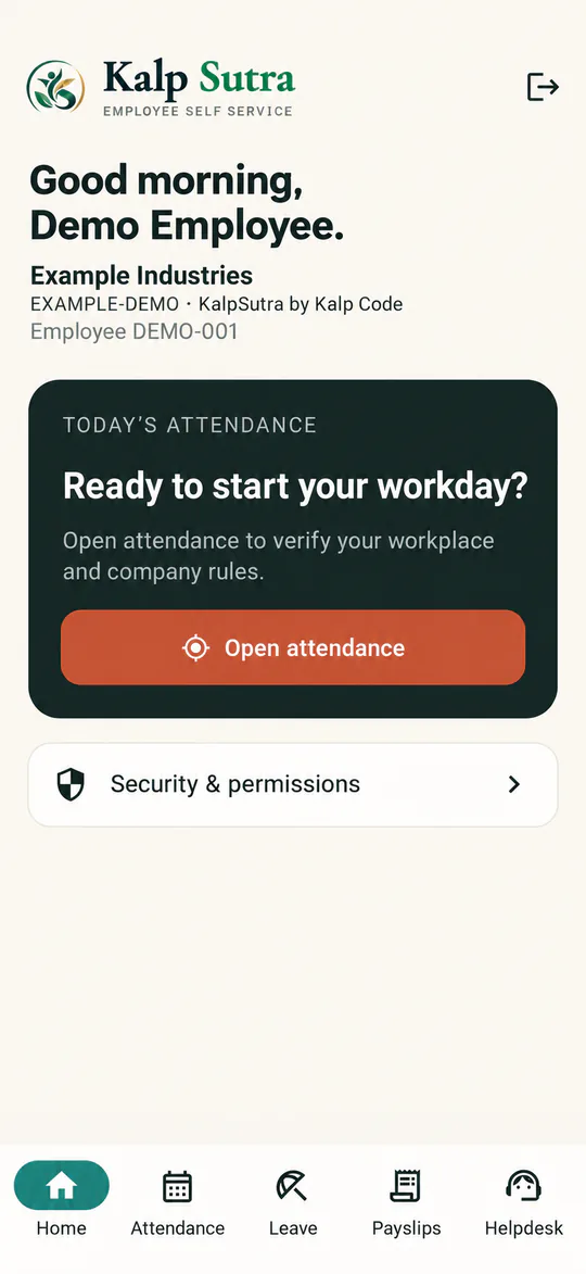 KalpSutra employee self-service Android application